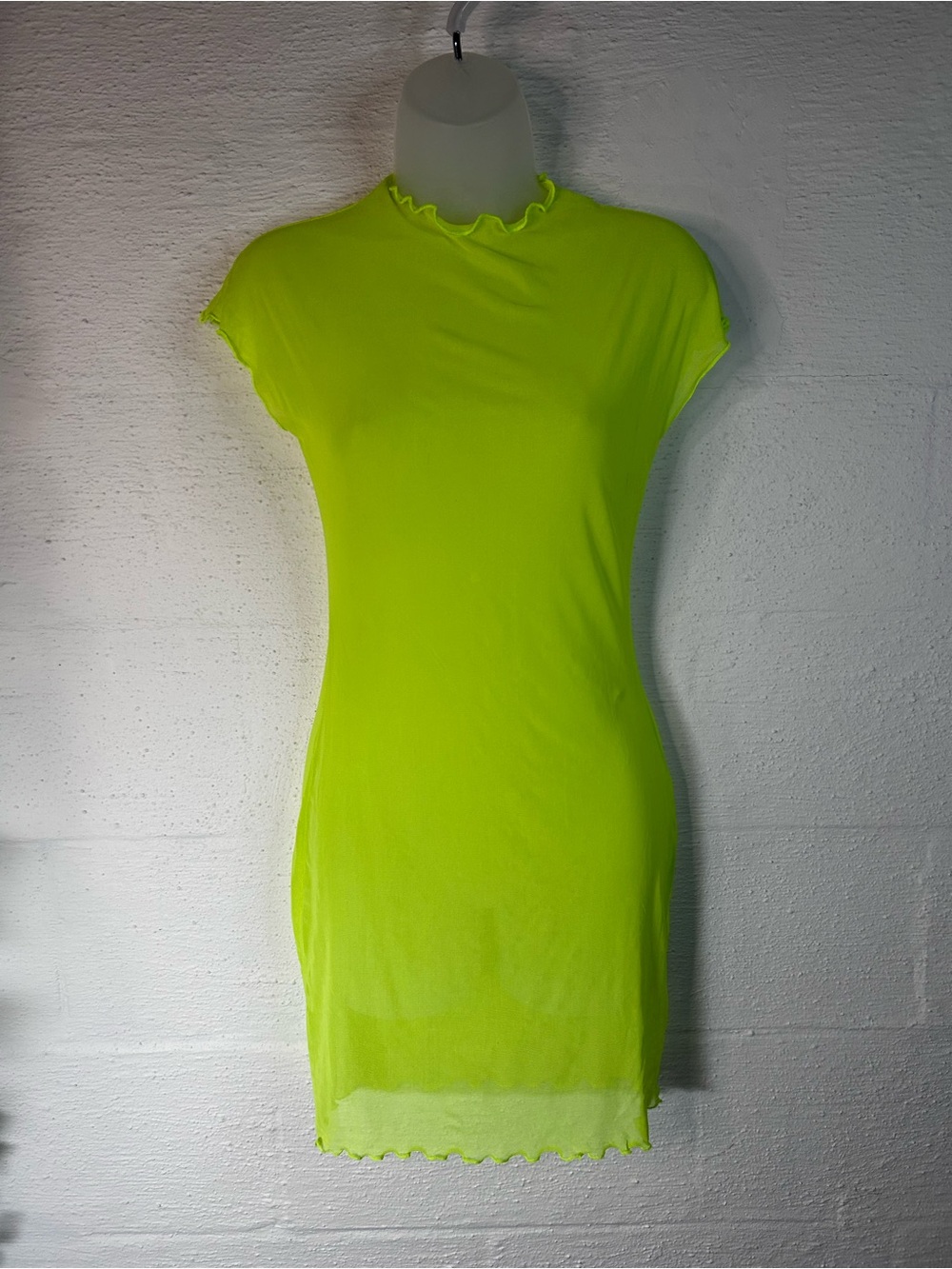 Sheer neon cover up dress